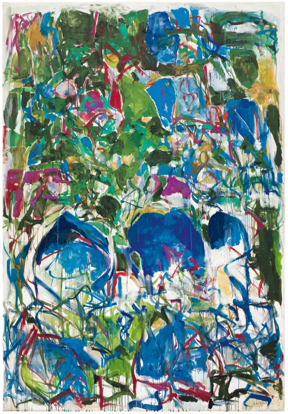 Joan Mitchell, My Landscape II, 1967, oil on canvas, 261.3 x 181 cm/102.8 x 71.3 in, Smithsonian American Art Museum collection, Washington, DC, detail.
© Estate of Joan Mitchell