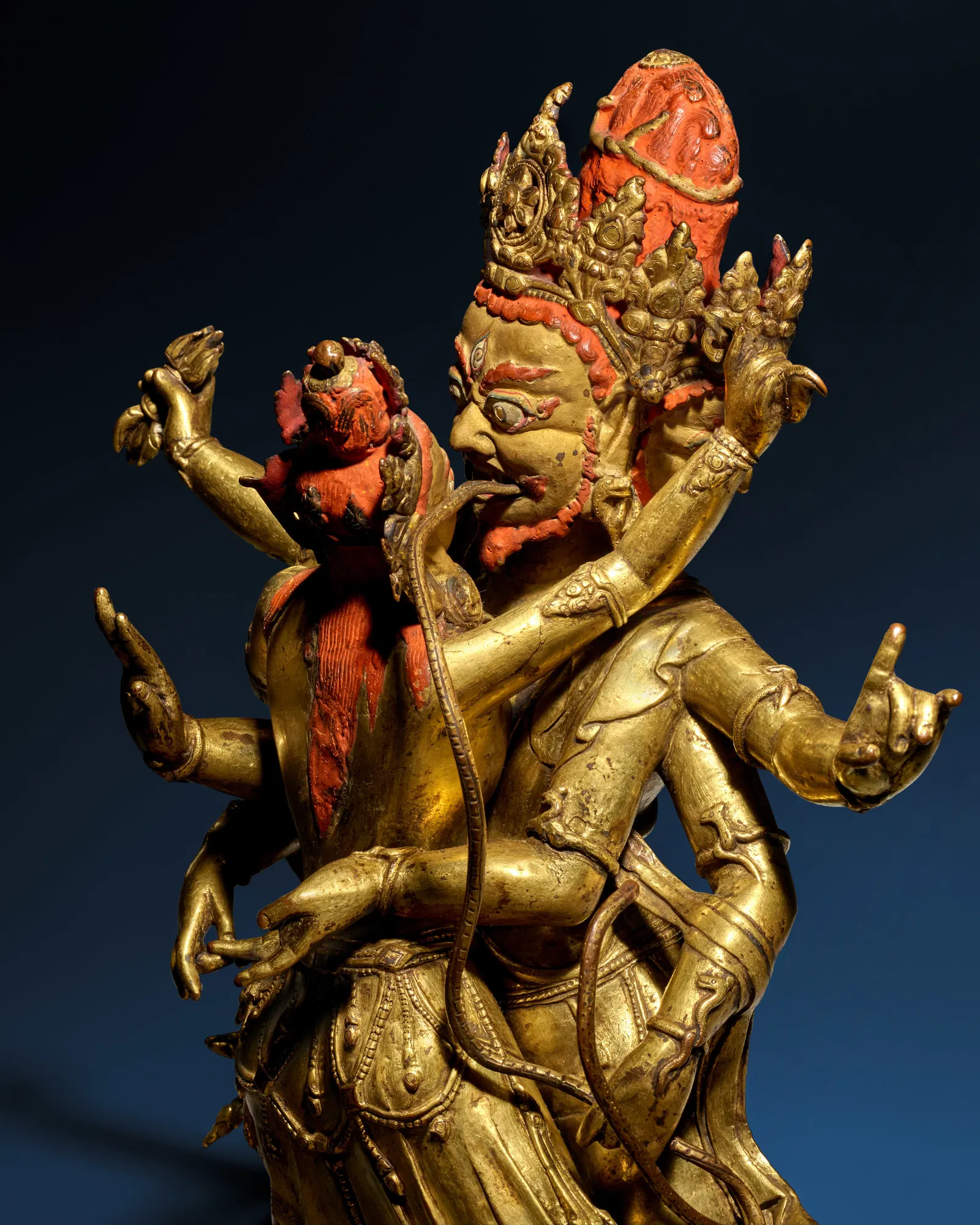 A gilt copper alloy figure of Mahachakra Vajrapani. Image courtesy of Bonhams.
